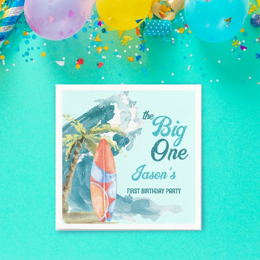 De grote surfwedstrijd op 1 verjaardag servet