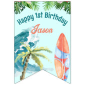 De grote surfwedstrijd op 1 verjaardag vlaggetjes (Eerste vlag)