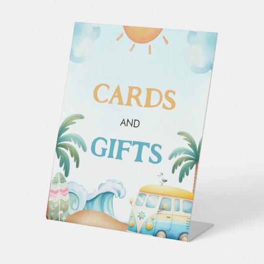 De grote, Surven verjaardagskaarten en geschenken Reclamebord Met Voetstuk (Voorkant)