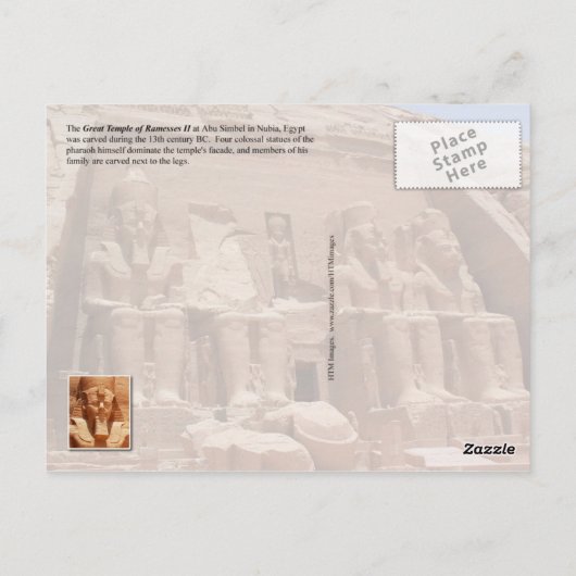 De grote tempel van Ramesses II in Abu Simbel Briefkaart (Achterkant)