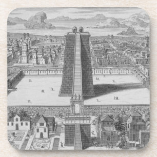De Grote tempel van Vitsliputsli in Mexico City, i Onderzetter