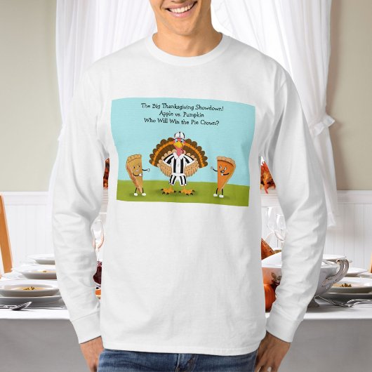 De Grote Thanksgiving Showdown Pumpkin en Apple T-shirt