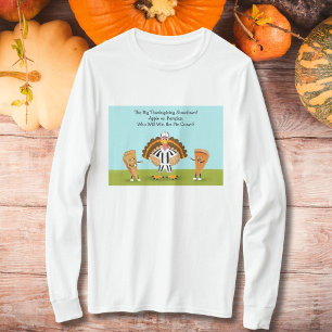 De Grote Thanksgiving Showdown Pumpkin en Apple T-shirt