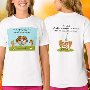 De Grote Thanksgiving Showdown Pumpkin en Apple T-shirt