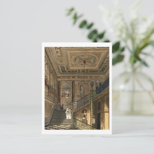 De grote trap in Kensington Paleis uit Pyne Briefkaart (Staand voorkant)