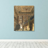 De grote trap in Kensington Paleis uit Pyne Canvas Afdruk (Insitu (Houten vloer))