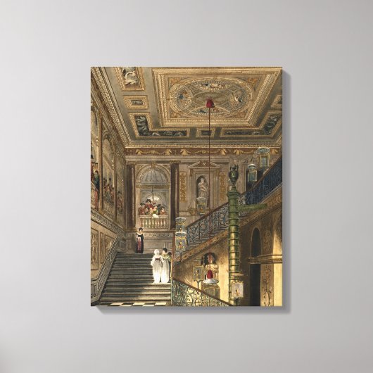 De grote trap in Kensington Paleis uit Pyne Canvas Afdruk (Voorkant)