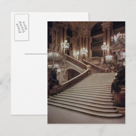 De grote trap van de Opera-Garnier Briefkaart (Voorkant / Achterkant)