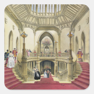 De grote trap, Windsor Castle, van 'A Histo' Vierkante Sticker