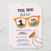 De grote tropische meisjes eerste verjaardag kaart (Voorkant)