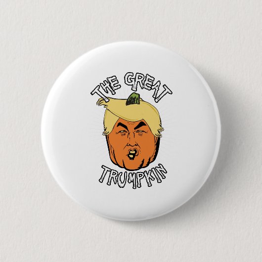 De grote Trumpkin - Schets Ronde Button 5,7 Cm (Voorkant)