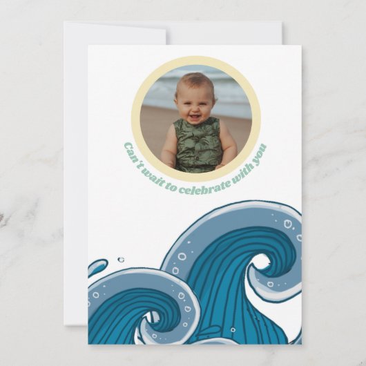 De grote uitnodiging van de eerste verjaardag (Achterkant)