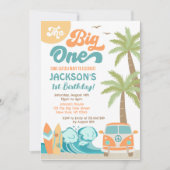 De grote uitnodiging van één Surf om de 1e verjaar (Voorkant)