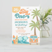 De grote uitnodiging van één Surf om de 1e verjaar (Staand voorkant)