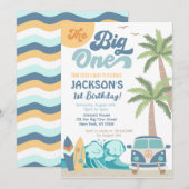 De grote uitnodiging van één Surf om de 1e verjaar (Voorkant / Achterkant)