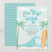 De grote uitnodiging van één Surf om de 1e verjaar (Voorkant / Achterkant)