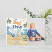 De grote uitnodiging van één Surf om de 1e verjaar (Staand voorkant)