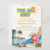 De grote uitnodiging van één Surf om de 1e verjaar (Voorkant)