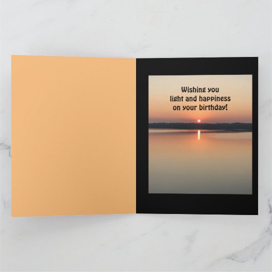 De grote verjaardag laat uw licht Schrift Scriptte Kaart (Binnen)