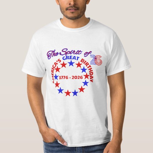 DE GROTE VERJAARDAG VAN AMERIKA T-SHIRT (Voorkant)
