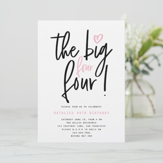De grote vier 4! 44h verjaardagsfeestje (Staand voorkant)