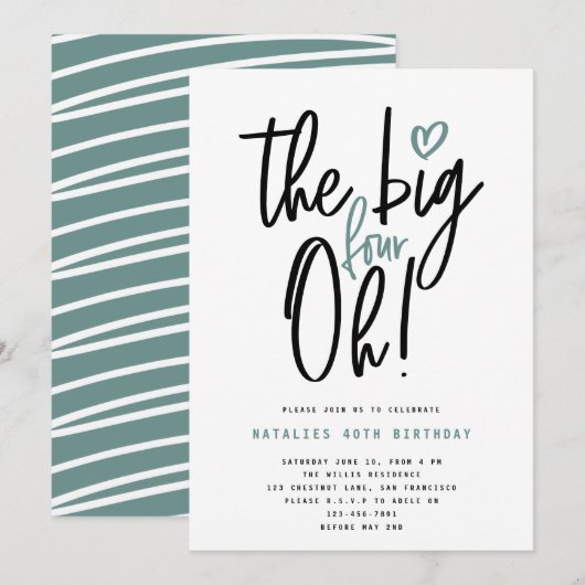 De grote vier oh! 40e verjaardag (Voorkant / Achterkant)