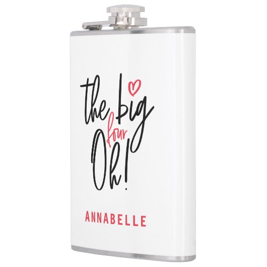 De grote vier oh! 40e verjaardag heupfles (Links)