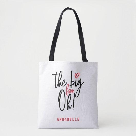 De grote vier oh! 40e verjaardag tote bag (Voorkant)