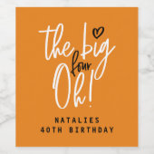 De grote vier oh! 40e verjaardagsfeestje gunst wijn etiket (Enkel label)