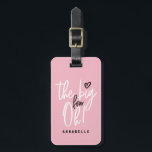 De grote vier oh! 40e verjaardagsfeestje gunt cade bagagelabel<br><div class="desc">De grote vier oh! Het cadeau van het 40ste verjaardagsfeest. Roze,  moderne typografische verjaardagsgeschenk tas.</div>