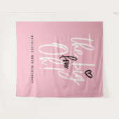 De grote vier oh! 40ste verjaardagsfeest roze meis wandkleed (Voorkant (horizontaal))