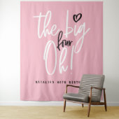 De grote vier oh! 40ste verjaardagsfeest roze meis wandkleed (In situ)