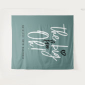 De grote vier oh! 40ste verjaardagsfeestje turquoi wandkleed (Voorkant (horizontaal))