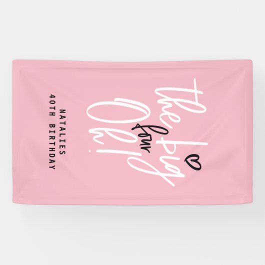 De grote vier oh! banner van 40e verjaardag (Horizontaal)