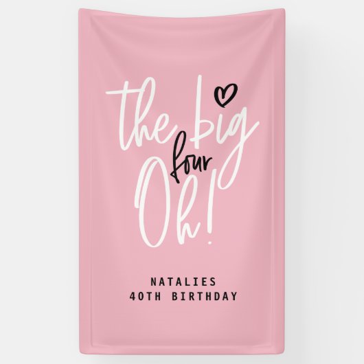 De grote vier oh! banner van 40e verjaardag (Verticaal)