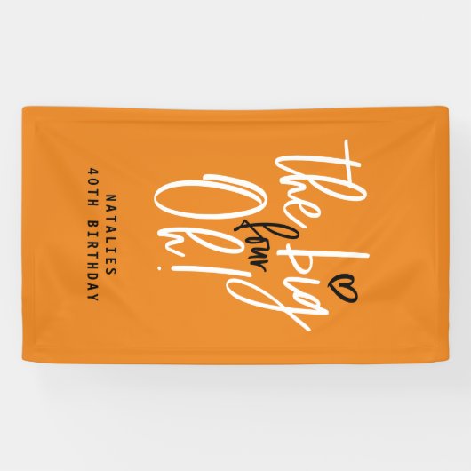 De grote vier oh! banner van 40e verjaardag (Horizontaal)