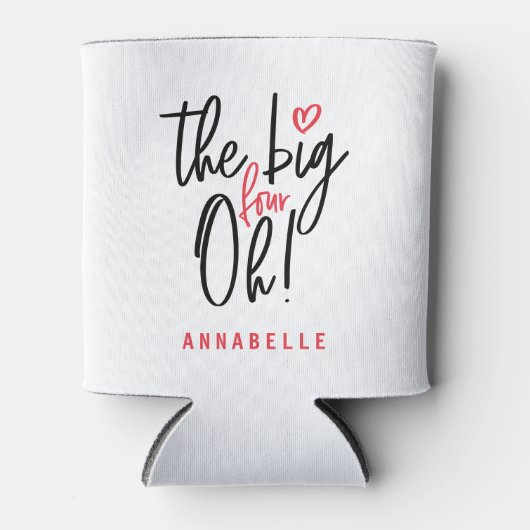 De grote vier oh! cadeau voor 40e verjaardagsfeest blikjeskoeler (Voorkant)