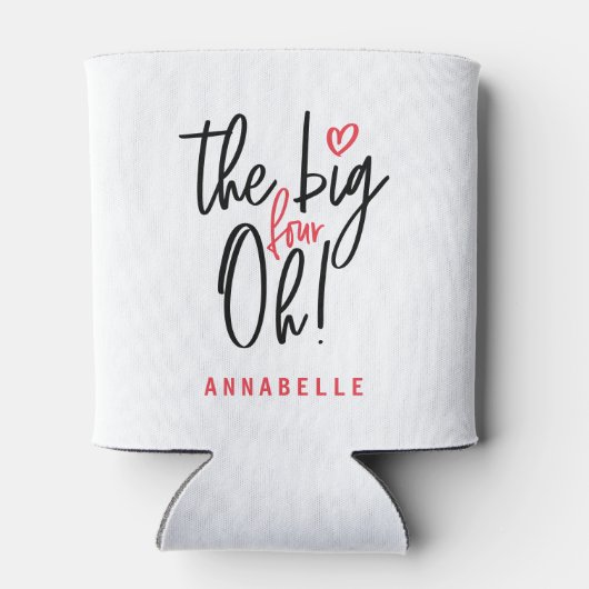 De grote vier oh! cadeau voor 40e verjaardagsfeest blikjeskoeler (Achterkant)