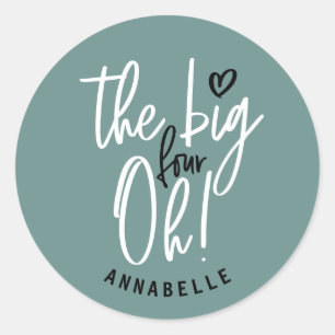 De grote vier oh! cadeau voor 40e verjaardagsfeest ronde sticker