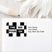 De grote vier zwarte witte chequelabels etiket (Insitu)