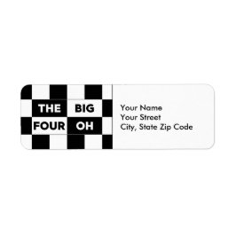 De grote vier zwarte witte chequelabels etiket