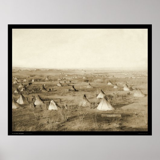 De grote vijandige Lakota Camp SD 1891 Poster (Voorkant)