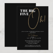 De Grote Vijf Oh Zwart 50ste Verrassingsverjaardag Kaart (Voorkant / Achterkant)
