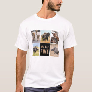 De Grote Vijf Wilde Dieren Afrikaanse Safari Foto T-shirt