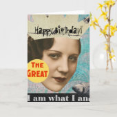 De grote vis koningin collage, verjaardag kaart (Gele Bloem)