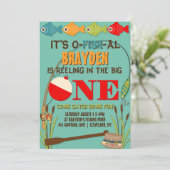 De grote Vist de eerste verjaardag Kaart (Staand voorkant)