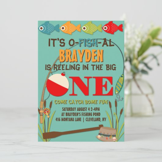 De grote Vist de eerste verjaardag Kaart (Staand voorkant)