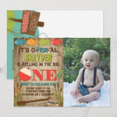 De grote Vist de eerste verjaardag Kaart (Voorkant / Achterkant)