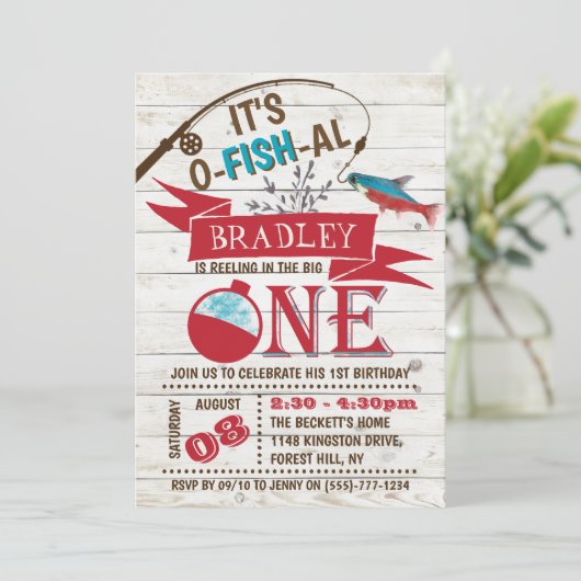 De grote Vist de eerste verjaardag Kaart (Staand voorkant)