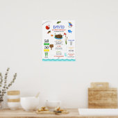 De grote Vist de eerste verjaardag Poster (Keuken)